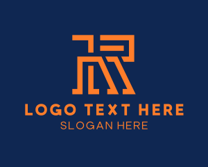 Technical - Modern Orange Letter R logo design