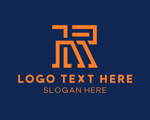 Modern Orange Letter R Logo