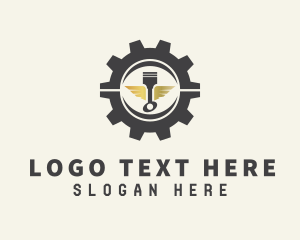 Tools - Piston Wings Cogwheel logo design