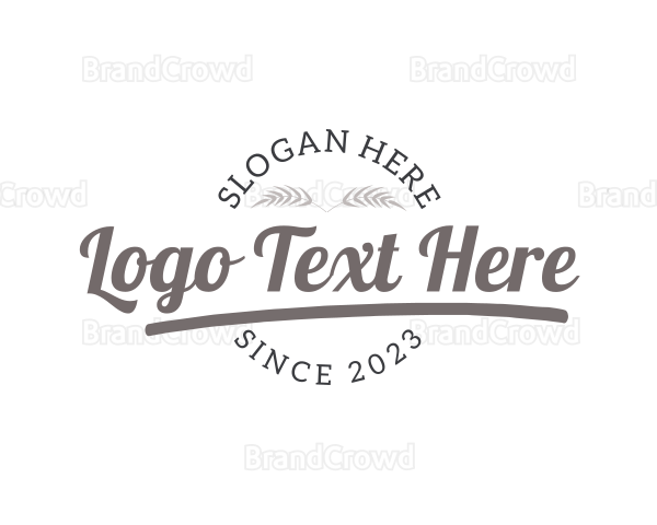 Underline Leaf Wordmark Logo