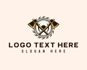 Saw - Axe Saw Lumberjack logo design