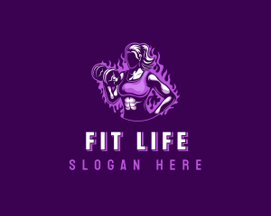 Woman Physique Fitness logo design