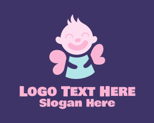 Fun - Happy Baby Angel logo design