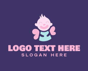 Joy - Happy Baby Angel logo design