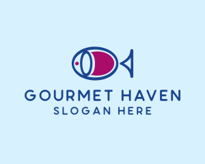 Fish Wine Restaurant  logo design