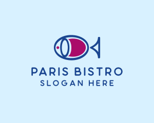 Fish Wine Restaurant  logo design