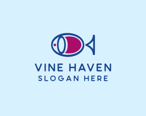 Fish Wine Restaurant  logo design