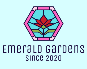 Stained Glass Flower logo design