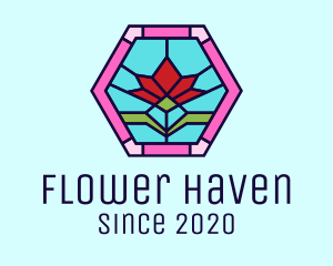 Blossoming - Stained Glass Flower logo design