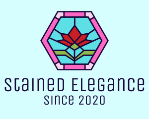 Stained Glass Flower logo design