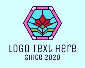 Full-bloom - Stained Glass Flower logo design