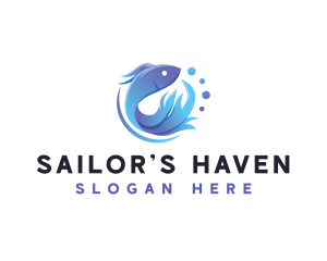 Marine Fish Aquatic logo design