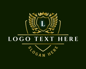 Shield - Luxury Elegant Wings logo design