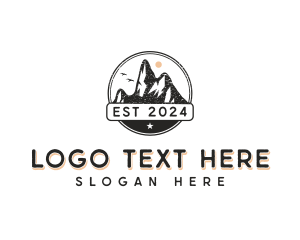 Hiker - Hiking Mountain Travel logo design