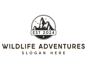 Hiking Mountain Travel logo design