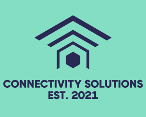 Wireless - Home Signal Roof logo design