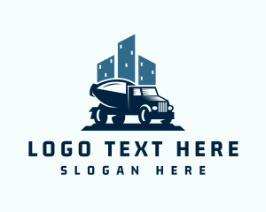 Urban Planning - Cement Truck City Construction logo design
