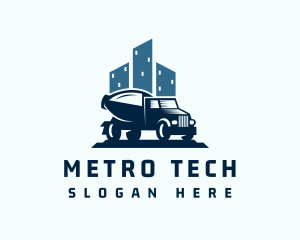Metro - Cement Truck City Construction logo design