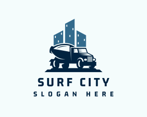 Cement Truck City Construction logo design