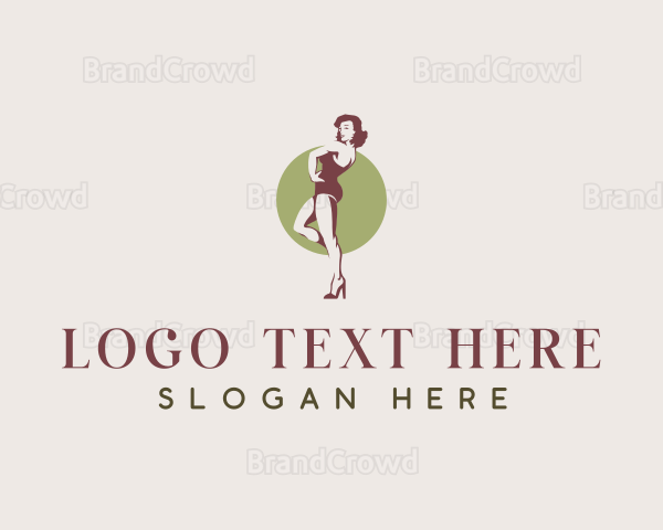 Pinup Model Woman Logo