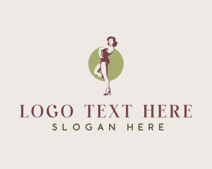 Fashion - Pinup Model Woman logo design