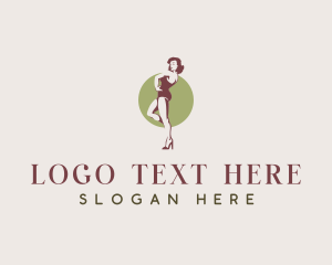 Pinup Model Woman Logo