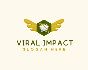 Epidemic - Virus Shield Wings logo design