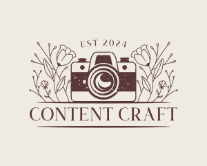 Floral SLR Camera logo design