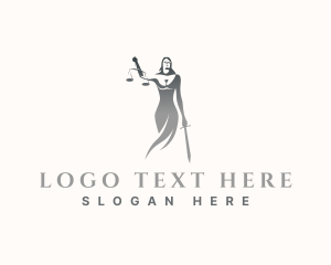 Law - Justice Scales Woman logo design