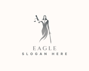 Law - Justice Scales Woman logo design