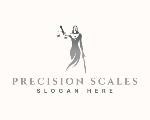 Scales - Justice Scales Woman logo design