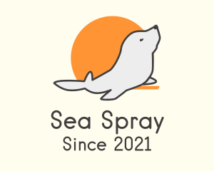 Baby Seal Sunset  logo design