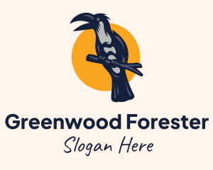 Tree Branch Hornbill logo design