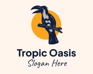 Tropic - Tree Branch Hornbill logo design