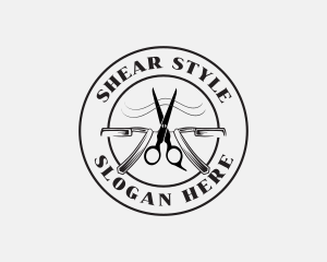 Shears Razor Barbershop logo design