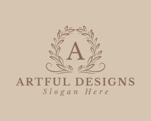 Aesthetic Wedding Wreath  logo design