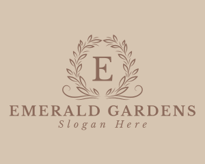 Aesthetic Wedding Wreath  logo design