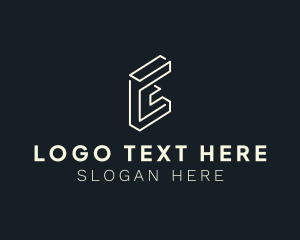 Letter E - Perspective Line Business logo design