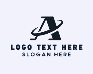 Logistic - Swoosh Orbit Company Letter A logo design