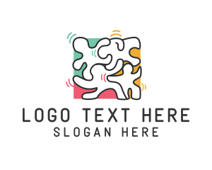 Event - Puzzle Dancing People logo design