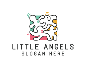 Puzzle Dancing People logo design