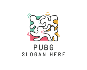 Community - Puzzle Dancing People logo design
