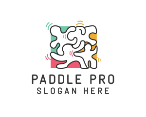 Puzzle Dancing People logo design