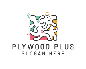 Puzzle Dancing People logo design