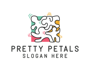 Puzzle Dancing People logo design