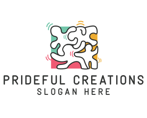 Pride - Puzzle Dancing People logo design