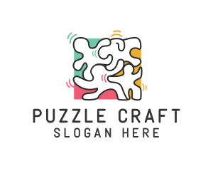 Puzzle Dancing People logo design