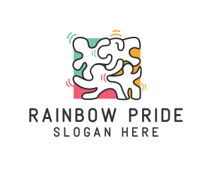 Gay - Puzzle Dancing People logo design