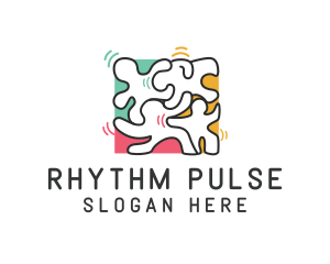 Groove - Puzzle Dancing People logo design