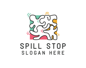 Puzzle Dancing People logo design